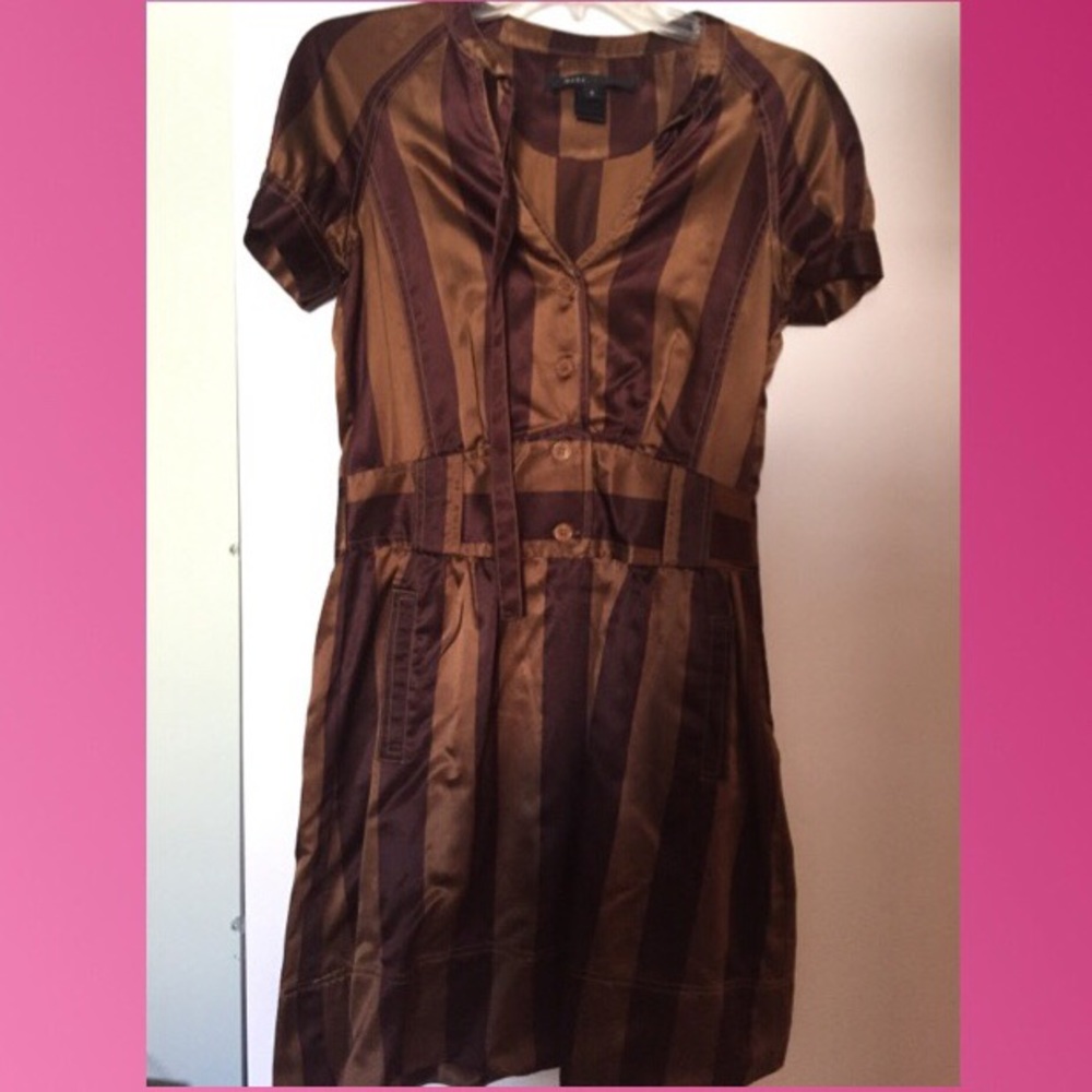 Silk Marc Jacobs striped button dress POCKETS sz 4